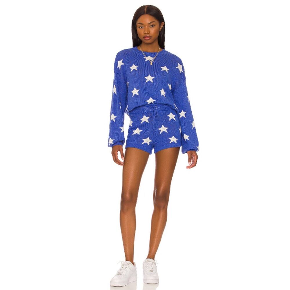 BEACHRIOT Women's Spangled Balboa Shorts Medium Blue Stars and Stripes NWT - Picture 3 of 12